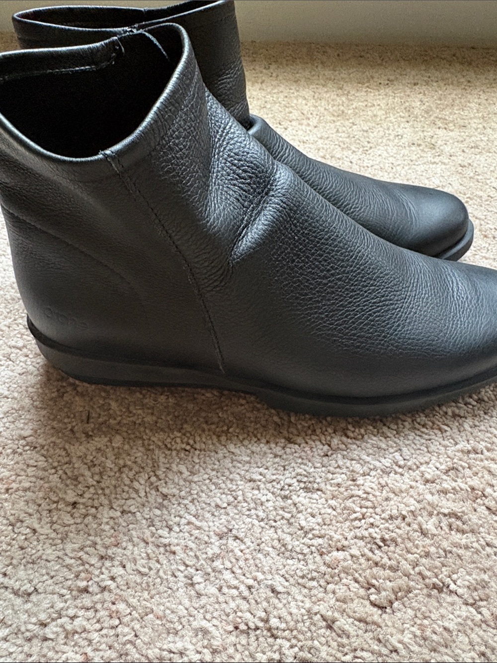 Arche Black Leather Minimalist Ankle Boots Size 38 luxury France designer - Picture 3 of 8